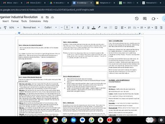 Industrial Revolution Knowledge Organiser