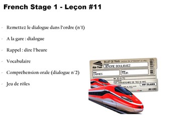 French as a foreign language 11, beginners/elementary: at the train station