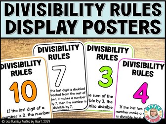 Divisibility Rules Classroom Display Posters