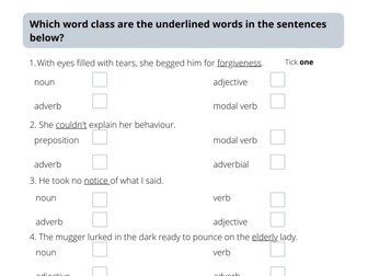 Identifying word classes