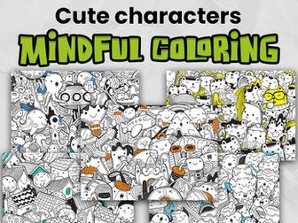 Mindfulness Coloring for Children | Themed & Kawaii style