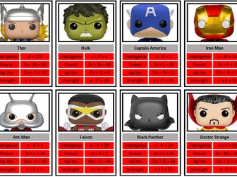 Algebra Top Trumps Marvel Characters