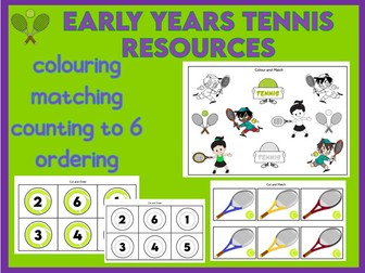 Early Years Tennis Cross Curricular Sheets