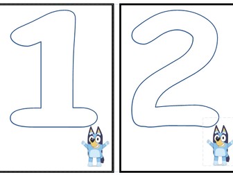 Bluey (numbers 1-5) activity cards