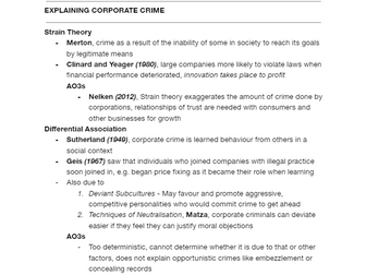 AQA Sociology: Crime Notes (Paper 3)