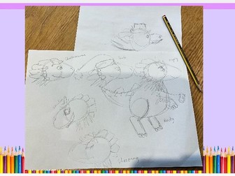The Christmasaurus Mixed-Media Art Unit (4 Lessons) | KS2 Sketchbook & Collage Project
