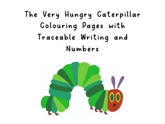 The Very Hungry Caterpillar Colouring sheets with Dotted Labels