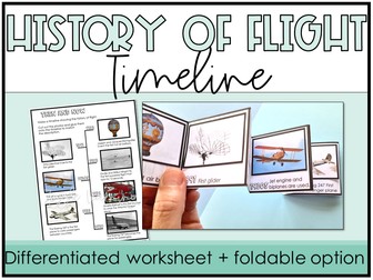 History of Flight Timeline Planes Then and Now Worksheet Interactive Foldable
