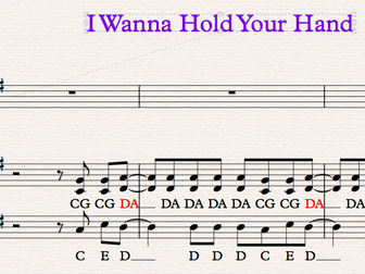 Easy Sibelius arrangement of The Beatles song, I Wanna Hold your hand