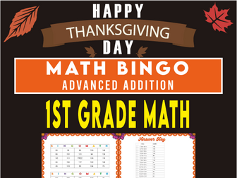 Advanced Thanksgiving Addition BINGO Challenge