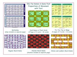 Prepositions of Movement with Text 6 Board Game Bundle