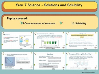 Year 6 Science - Solutions and Solubility