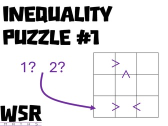 Inequality Puzzle #1 - Worksheet [Futoshiki]