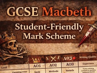 GCSE Macbeth Student-Friendly Mark Scheme | AQA English Literature | Grade 9 Focus