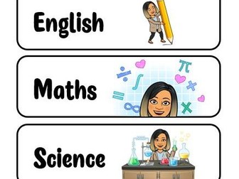 KS2 black/white and bitmoji Visual timetable