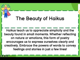 47. Primary English Year 6 Powerpoint - Week 1 (Week 7 continuous) Poetry