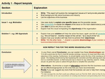 Unit 6 Principles of Management - Structure Template for Report and Presentation