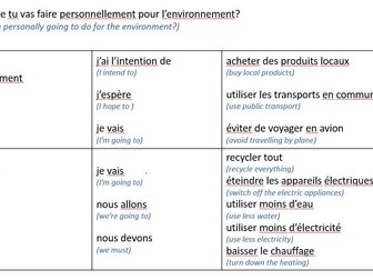 GCSE French Global issues, environment