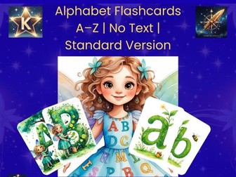 Alphabet Flashcards A–Z | No Text | Uppercase & Lowercase | Nature-Themed Alphabet Cards