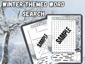 Winter themed word search