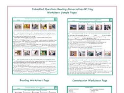 embedded questions reading conversation writing worksheets