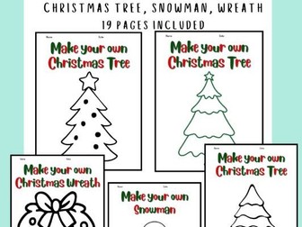 FREEBIE Make Your Own Christmas Set | 19 Pages | Holiday Activities