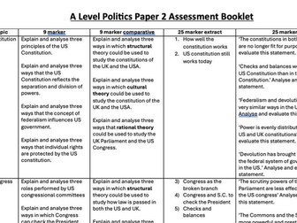 AQA Politics Paper 2 Assessment Booklet