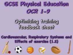 GCSE OCR PE (1.2) Physical Training - Optimising training feedback sheet