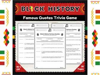 Black History Month Famous Quotes : Leaders Quotes Matching Activity