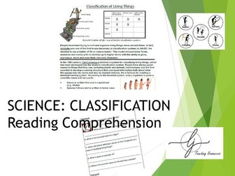 Classification of living things reading comprehension