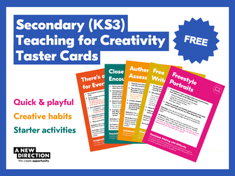 Teaching for Creativity Taster Cards - Secondary - FREE