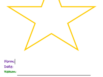 Star of the Week Template Certificate