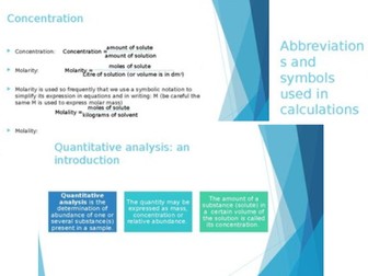 Quantitative analysis and calculations (chemistry) - editable PowerPoint