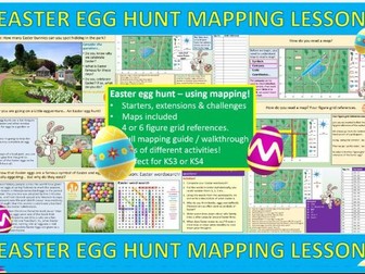 Easter : Easter Egg Mapping  Activity!  KS3 Geography, Maths, English, RE. Co-ordinates map reading