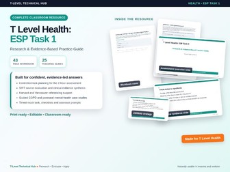 T Level Health ESP Task 1 Research Guide