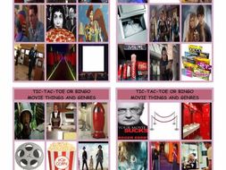 Movie Things and Genres Tic-Tac-Toe or Bingo