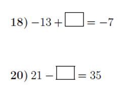 Adding and subtracting positive and negative numbers: missing numbers worksheet no 3 (with answers)
