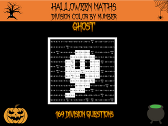 Halloween maths - division colour by number