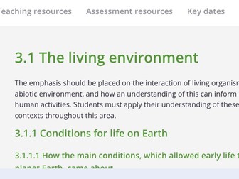 AQA Environmental Science 3.1 The living environment
