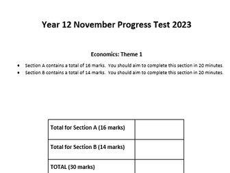 Edexcel Economics Theme 1 Progress Test