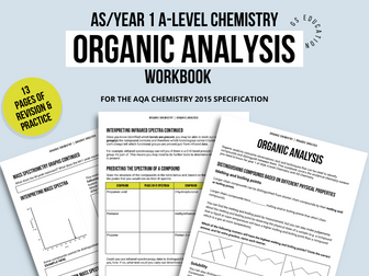 Organic Analysis A level chemistry workbook