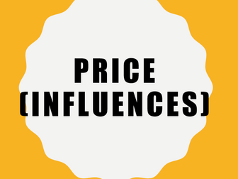 Influences on Pricing Strategies