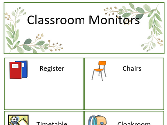 Classroom Monitors Display Template - Natural