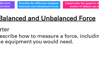 1.1.2 Balanced and unbalanced forces