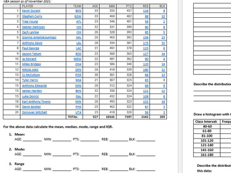 NBA Statistics Analysis