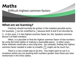 Difficult Highest Common Factors