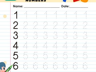 Numbers tracing worksheet for Kindergarten children