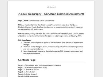 AQA A-level Geography Model NEA