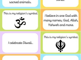 World Religions Sorting Cards