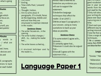 Language Paper 1 & Paper 2 Knowledge Organiser *UPDATED*